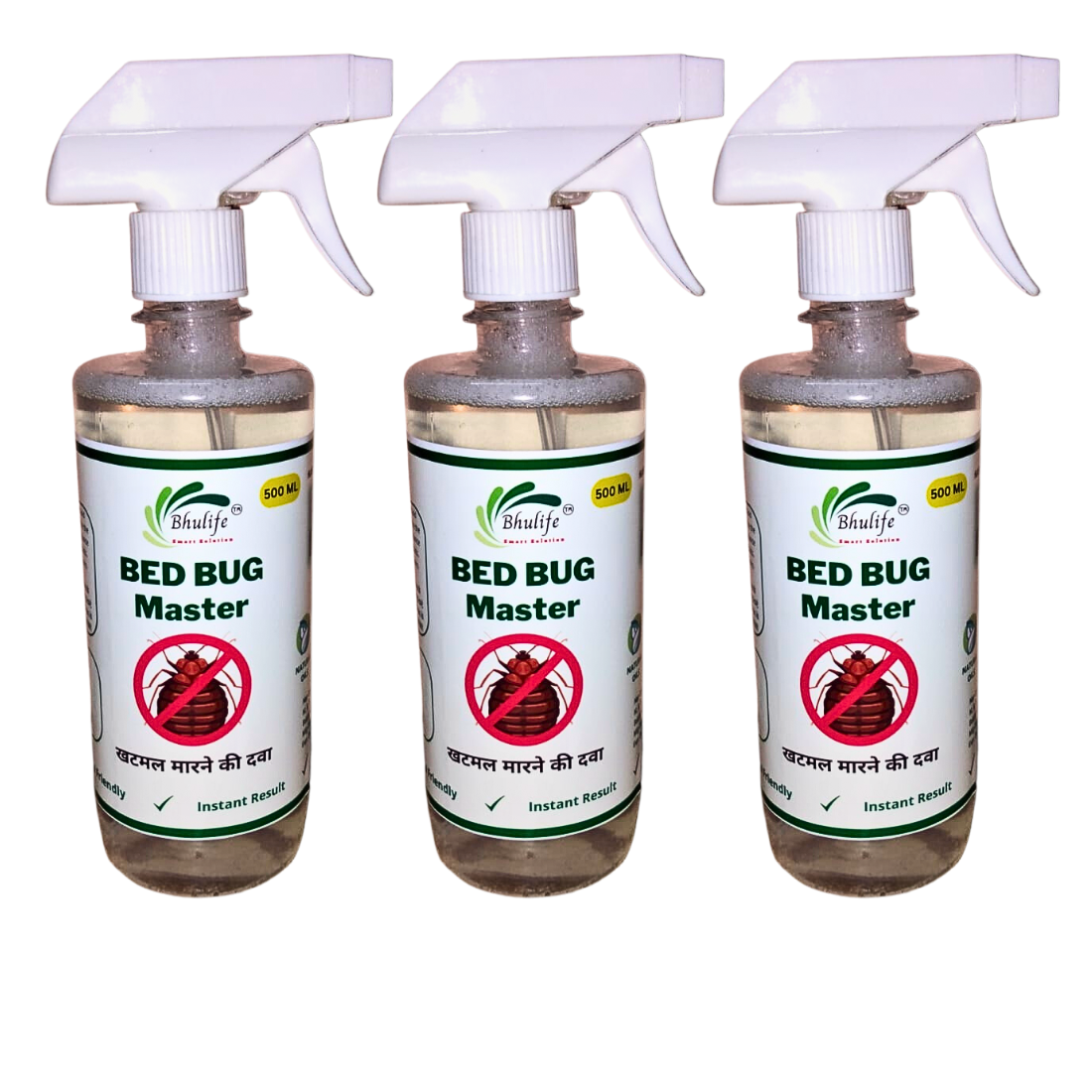 Bhulife BedBug Killer Spray | Khatmal Maar Spray Eco Friendly 500ML (Pack of 3)