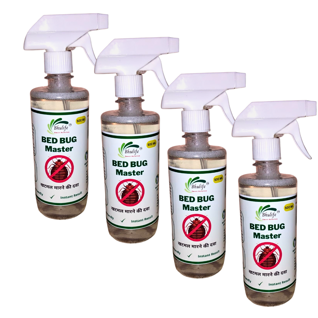 Bhulife BedBug Killer Spray | Khatmal Maar Spray Eco Friendly 500ML (Pack of 4)