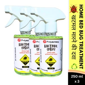 PrettyBUYERS Khatmal Spray | Natural Oil Based Bedbug Treatment for Home 250MLx3