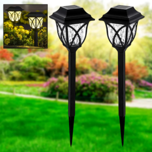 Solar Garden Lamp LED Outdoor Stake Spotlight Fixture for Garden Light (Pack of 2)