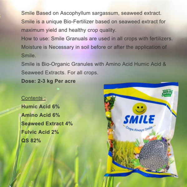 SMILE Granules Bio Fertilizer Mixture of Humic, Amino, Fulvic, Seaweed And Bioenzymes | PGR - Best Food for All Plants | 1 Kg Pack - Image 3