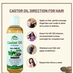 Bhulife Organic Cold-Pressed 100% Pure Castor Oil – For Hair Growth | castor oil for skin 100 ML (Pack Of 1)