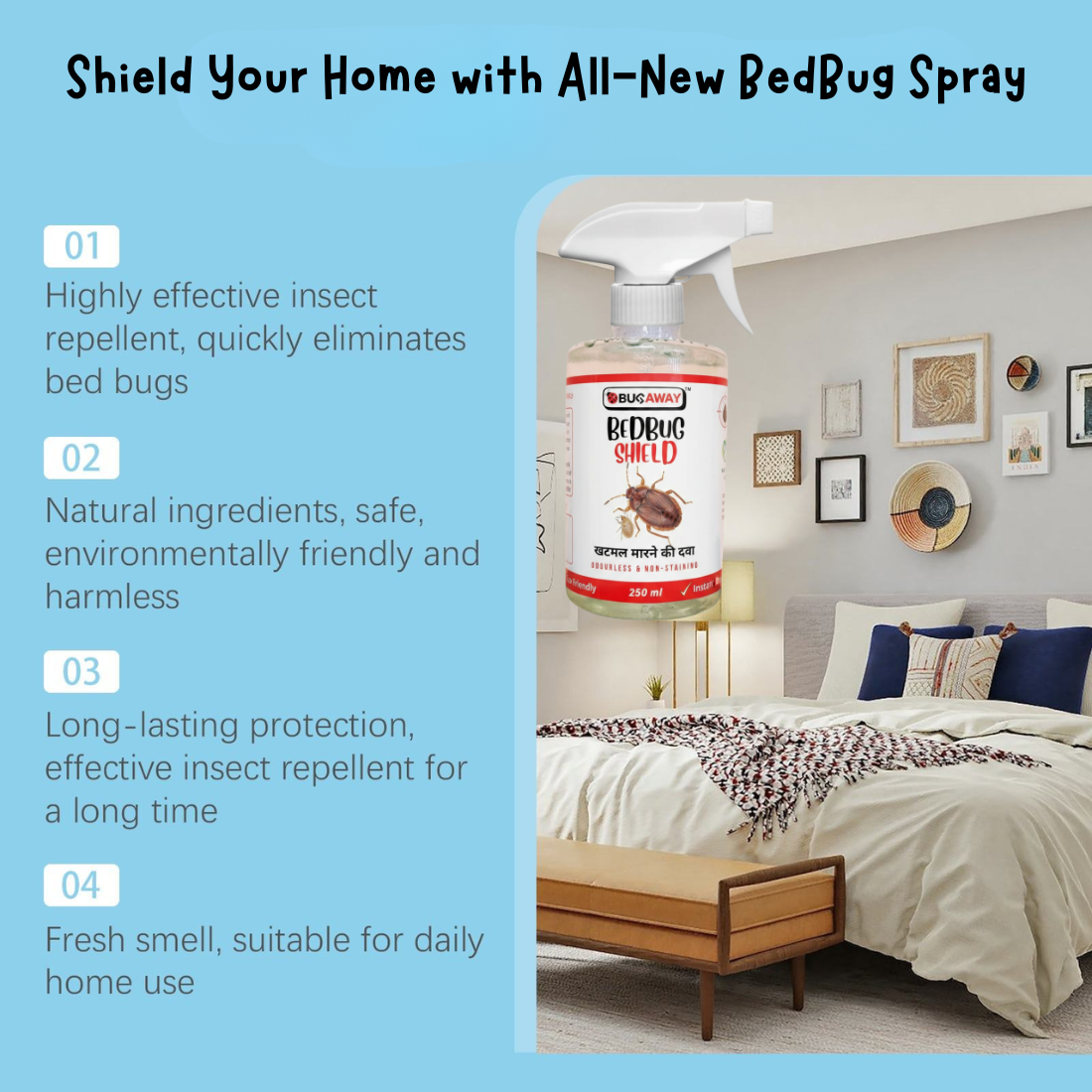 Bug AWAY Bedbug Shield – The Strongest Bed Bug Killer in India - Image 6